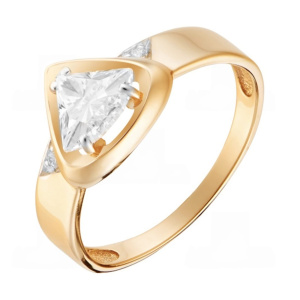 Кольцо из золота 585 пробы с фианитом АЛЕКСАНДРА ЮЗ кл3839-01