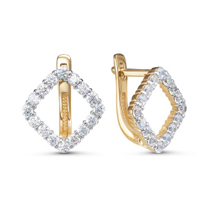 Серьги из золота 585 пробы с фианитом DEL'TA 1202894