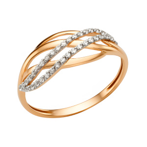 Кольцо из золота 585 пробы с фианитом DINASTIA 001861-1102