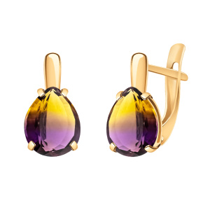 Серьги из золота 585 пробы с аметрином ATOLL 90015с-Амн