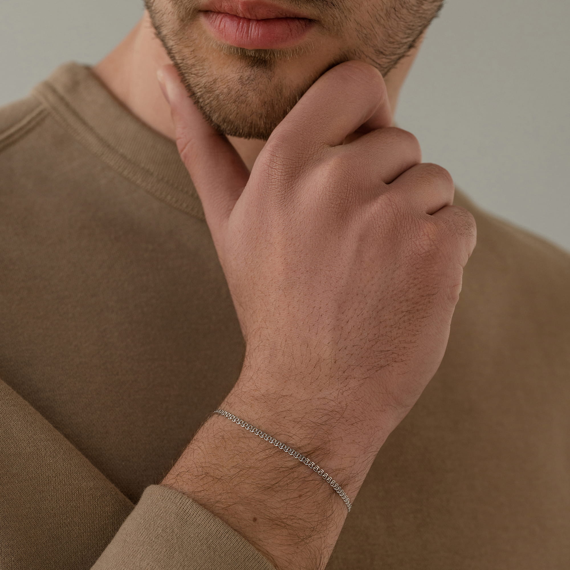 Браслет из серебра 925 пробы KRASTSVETMET НБ 22-087Ю-3 d.0.35 Серебро 925 пр.