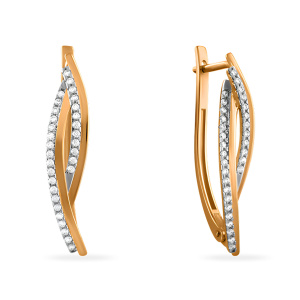 Серьги из золота 585 пробы с фианитом SANIS 01-215036