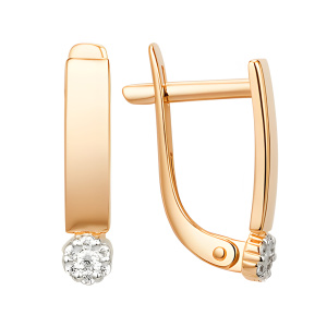 Серьги из золота 585 пробы с фианитом DINASTIA 010862-1102