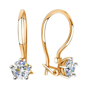 Серьги из золота 585 пробы с фианитом SANIS 01-217578