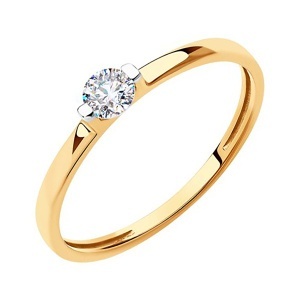 Кольцо из золота 585 пробы с фианитом SOKOLOV 51-110-00840-1