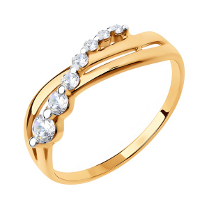 Кольцо из золота 585 пробы с фианитом SOKOLOV 018523