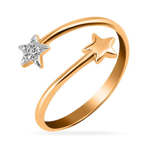 Кольцо из золота 585 пробы с фианитом SANIS 01-115929