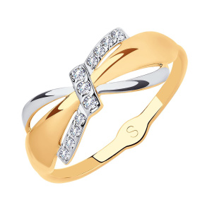 Кольцо из золота 585 пробы с фианитом SOKOLOV 018059