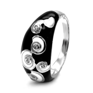 Кольцо из серебра 925 пробы с эмалью AR1765Z,E1,E2/R