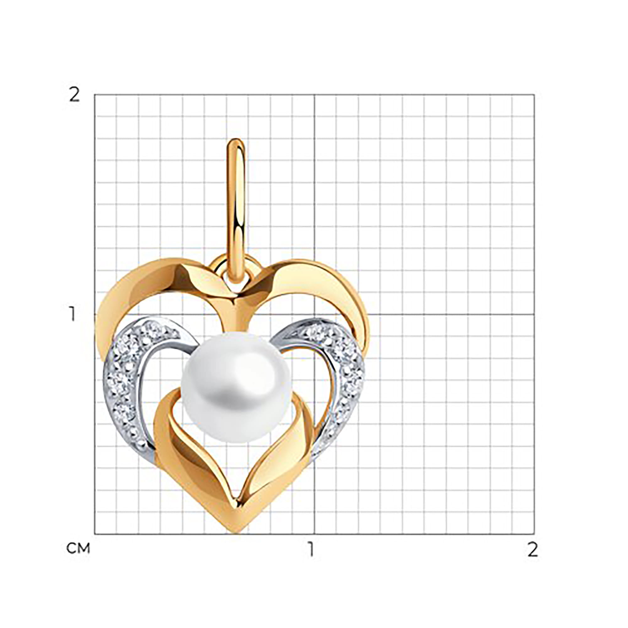 Кулон из золота 585 пробы с жемчугом SOKOLOV 793026 Золото 585 пр.
