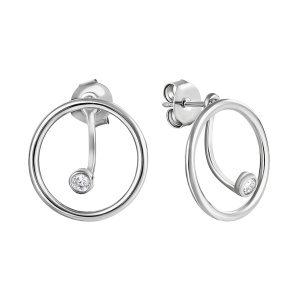 Серьги из серебра 925 пробы с фианитом JUVEDEL СЛ-3717