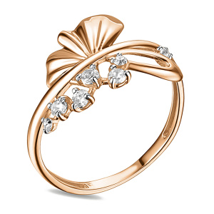 Кольцо из золота 585 пробы с фианитом DINASTIA 016721-1102