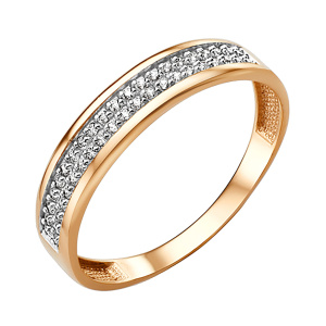 Кольцо из золота 585 пробы с фианитом DINASTIA 016741-1102