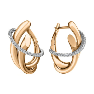 Серьги из золота 585 пробы с фианитом SANIS 08-216778