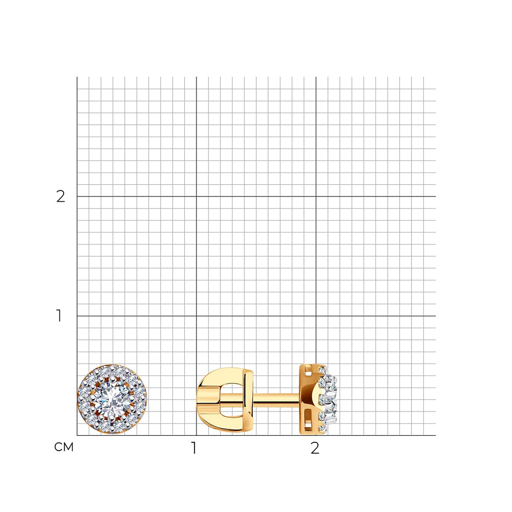 Серьги из золота 585 пробы с фианитом SOKOLOV 029940 