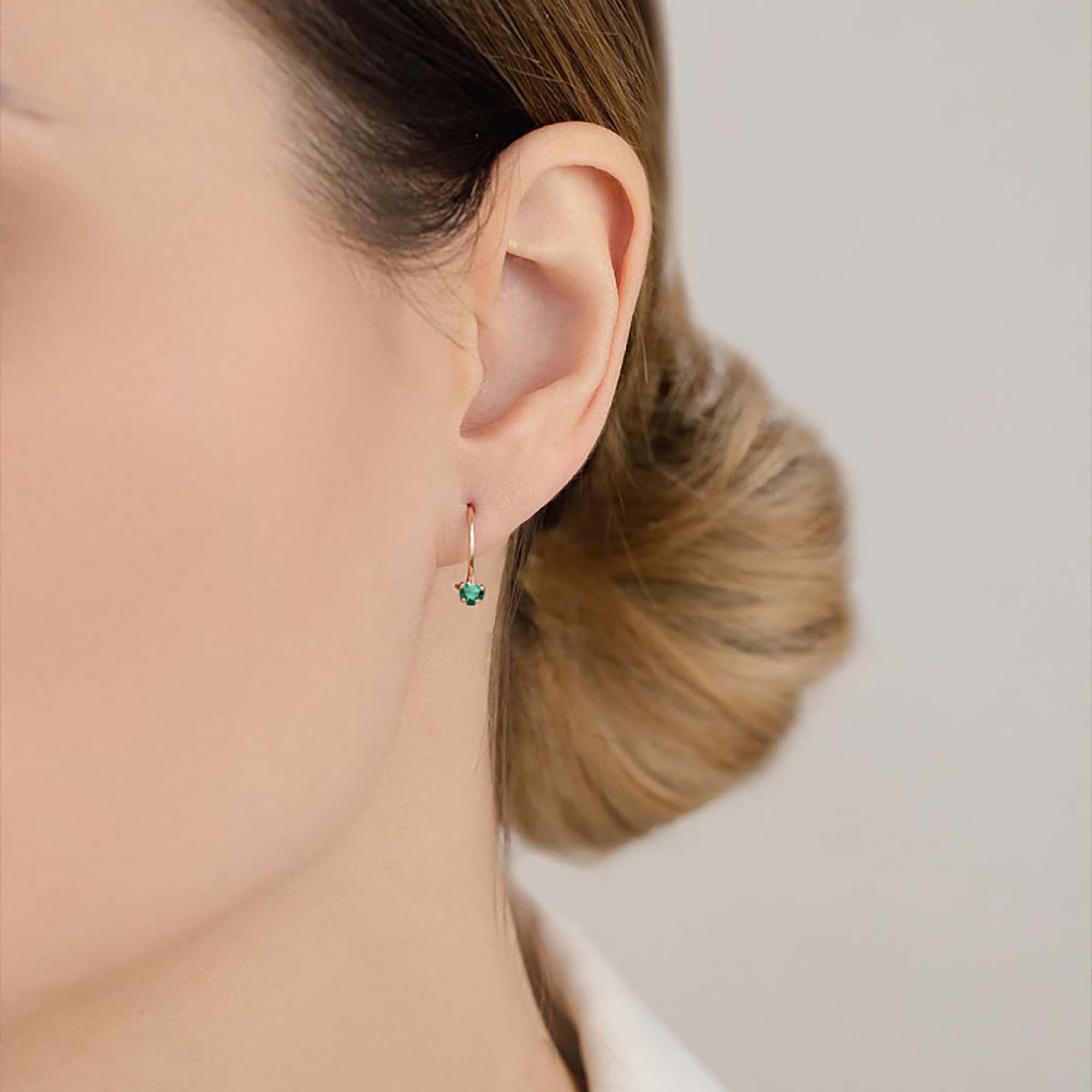 Серьги из золота 585 пробы с фианитом ATOLL 2827с2 Золото 585 пр.