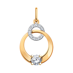 Кулон из золота 585 пробы с фианитом ATOLL 50138