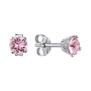 Серьги из серебра 925 пробы с кристаллом swarovski TALANT 12-72-000Ч-27056