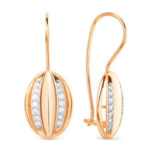 Серьги из золота 585 пробы с фианитом DINASTIA 023412-1102