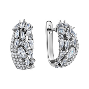 Серьги из серебра 925 пробы с фианитом JUVEDEL СЛ-4129