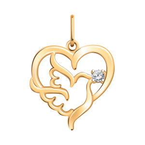 Кулон из золота 585 пробы с фианитом ATOLL 50237