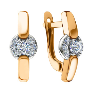 Серьги из золота 585 пробы с фианитом SANIS 08-217327