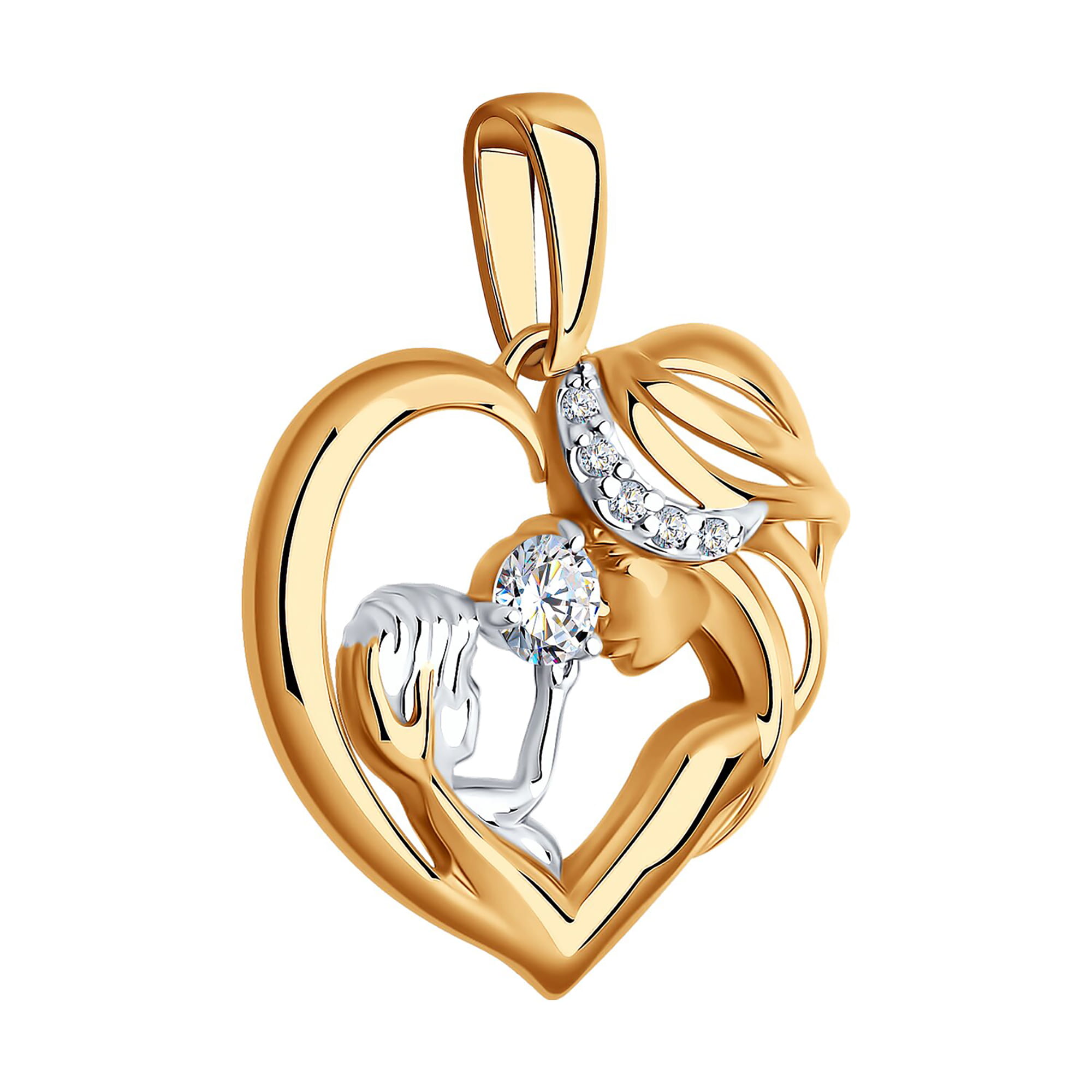 Кулон из золота 585 пробы с фианитом SOKOLOV 51-130-02018-1 Золото 585 пр.