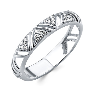 Кольцо из серебра 925 пробы с фианитом АЛМАЗ-ХОЛДИНГ 320700F886Л