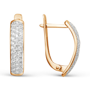 Серьги из золота 585 пробы с фианитом DINASTIA 000502-1102