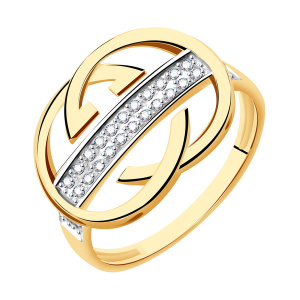 Кольцо из золота 585 пробы с фианитом АЛЕКСАНДРА ЮЗ кл4027-01