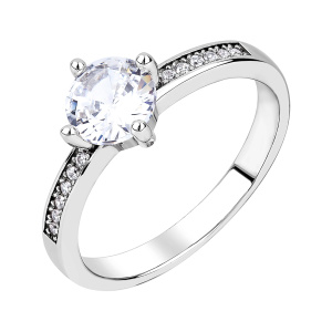 Кольцо из серебра 925 пробы с фианитом JUVEDEL КЛ-3857