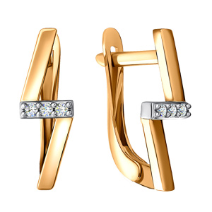 Серьги из золота 585 пробы с фианитом SANIS 01-217726