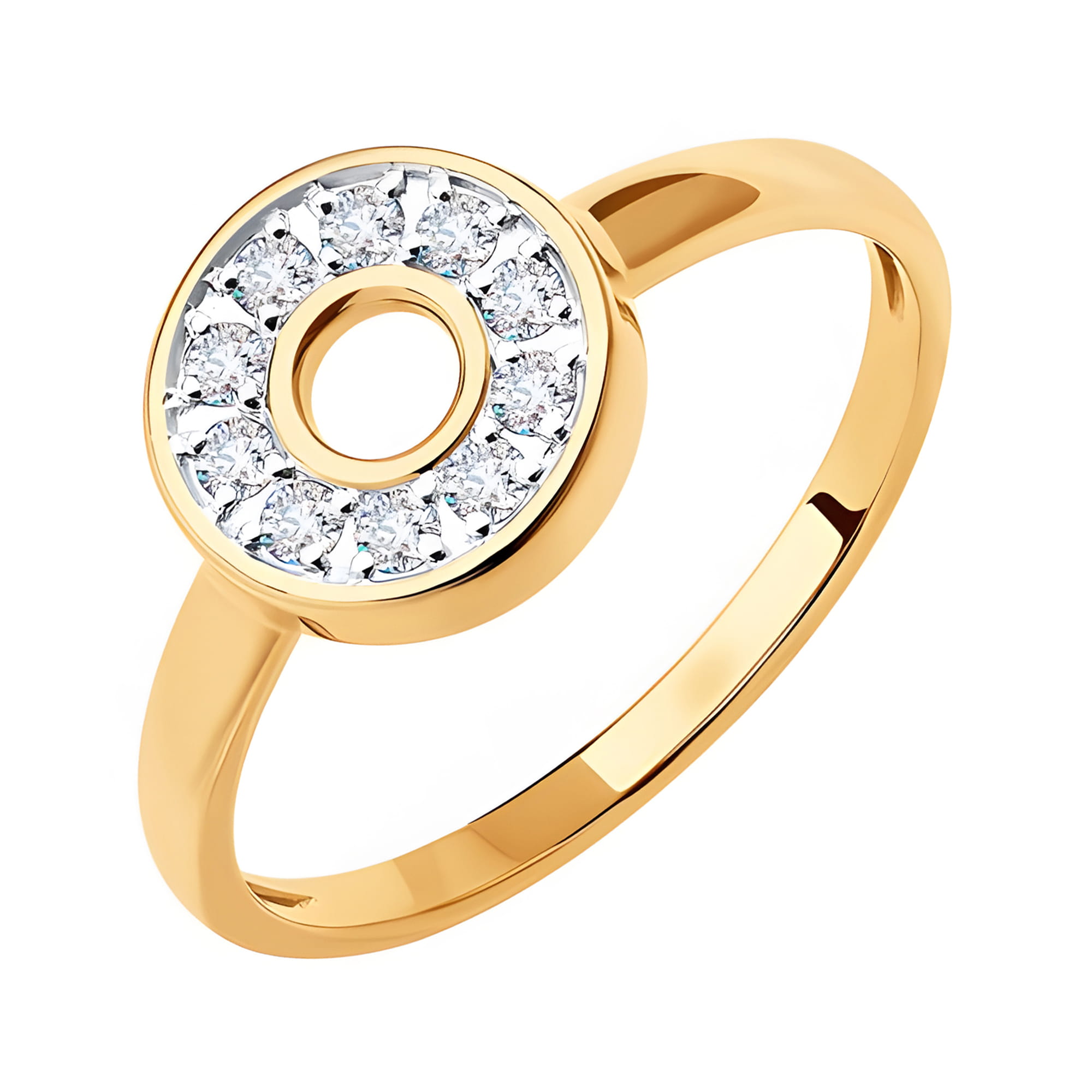 Кольцо из золота 585 пробы с фианитом SOKOLOV 018779 Золото 585 пр.