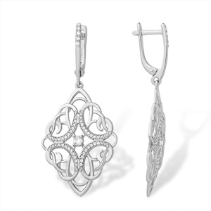 Серьги из серебра 925 пробы с фианитом EFREMOV 1210011327