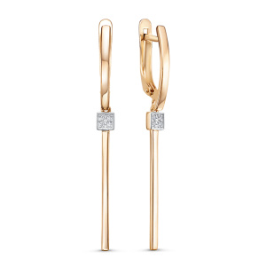 Серьги из золота 585 пробы с фианитом DEL'TA 1206204