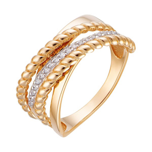 Кольцо из золота 585 пробы с фианитом АЛЕКСАНДРА ЮЗ кл3665-01