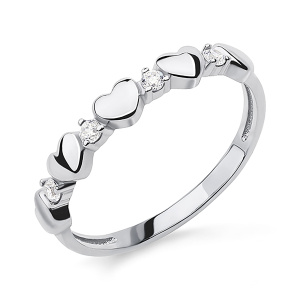 Кольцо из серебра 925 пробы с фианитом АЛМАЗ-ХОЛДИНГ 320700F976Л