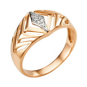 Кольцо из золота 585 пробы с фианитом DINASTIA 003991-1102