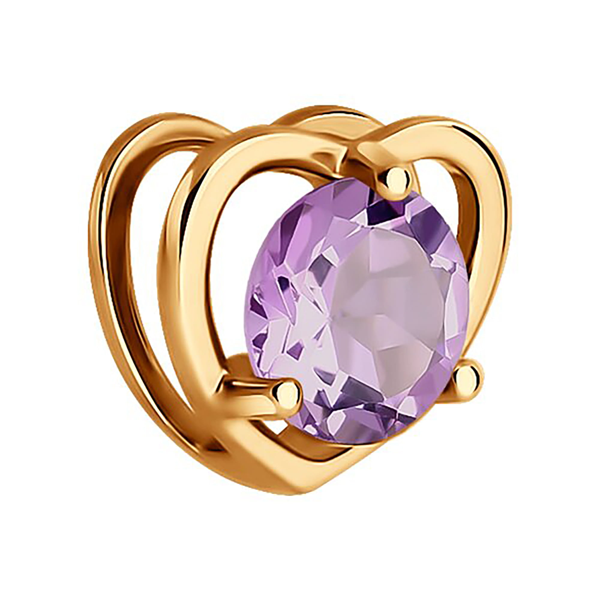 Кулон из золота 585 пробы с аметистом SOKOLOV 732883 Золото 585 пр.