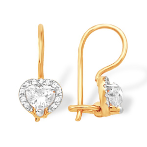 Серьги из золота 585 пробы с фианитом EFREMOV С13215620