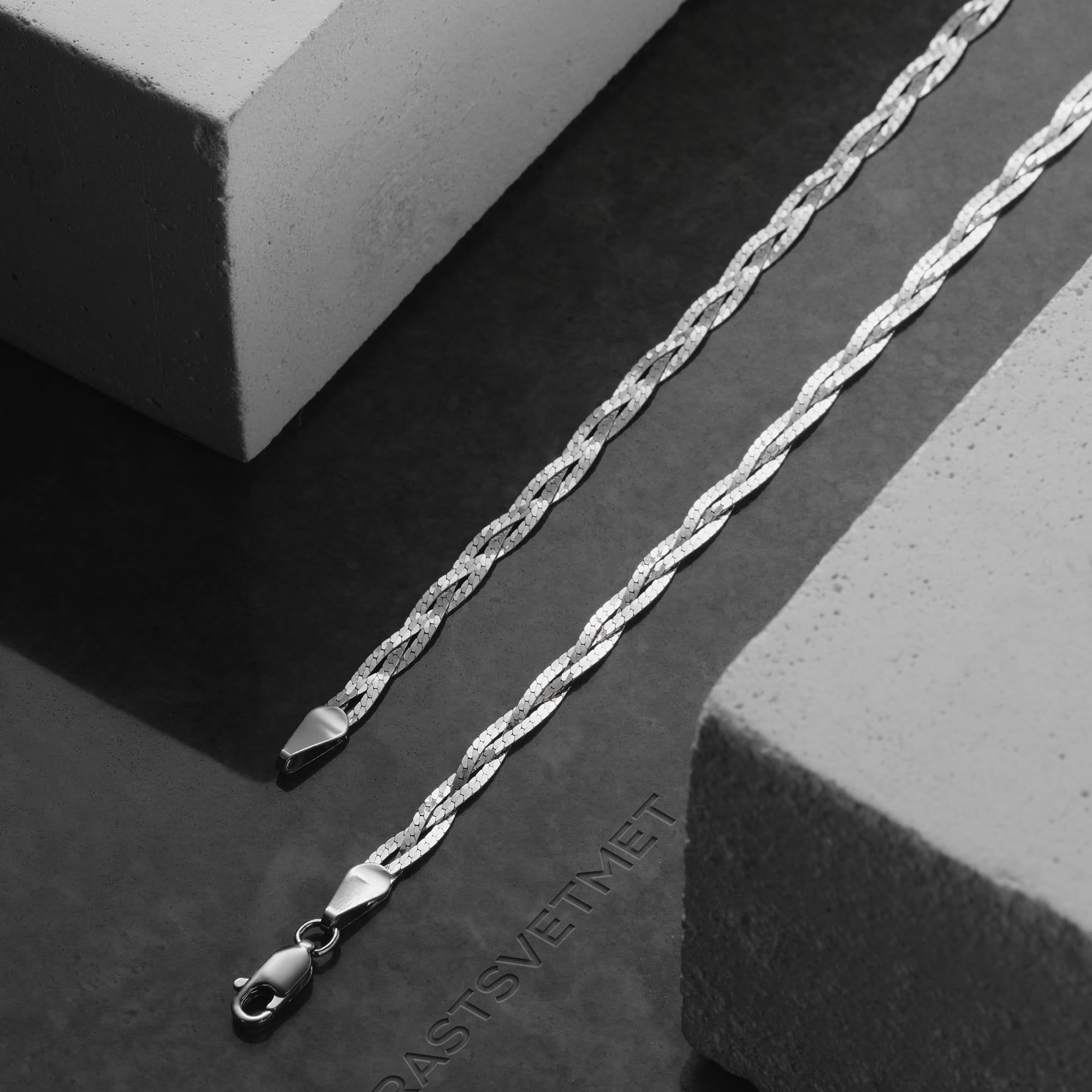 Браслет из серебра 925 пробы KRASTSVETMET НБ 22-007Ю-3 d.0.40 Серебро 925 пр.