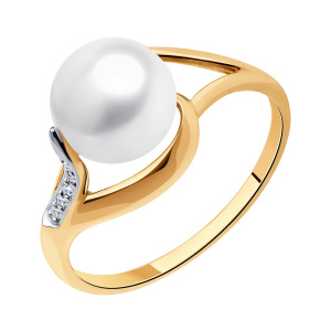 Кольцо из золота 585 пробы с жемчугом SOKOLOV 791233