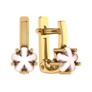 Серьги из золота 585 пробы с перламутром SANIS 01-279048