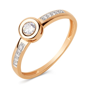 Кольцо из золота 585 пробы с фианитом DINASTIA 019051-1282