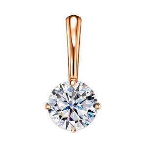 Кулон из золота 585 пробы с фианитом ГОЛДЕН ГЛОБ ПдЛ53/бцФ/з585