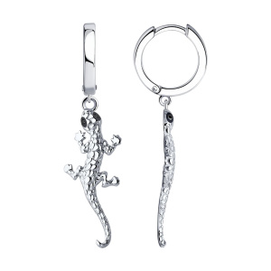 Серьги из серебра 925 пробы с фианитом SOKOLOV 94026657