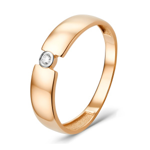 Кольцо из золота 585 пробы с фианитом DINASTIA 014861-1102