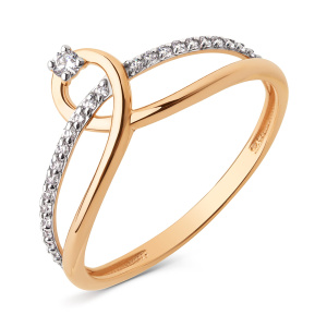 Кольцо из золота 585 пробы с фианитом DINASTIA 031291-1102