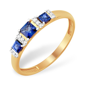 Кольцо из золота 585 пробы с сапфиром EFREMOV К13810703