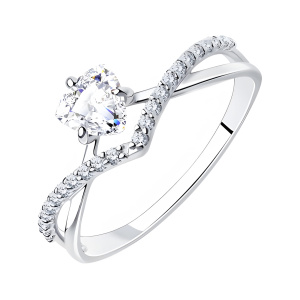 Кольцо из серебра 925 пробы с фианитом SOKOLOV 94011750